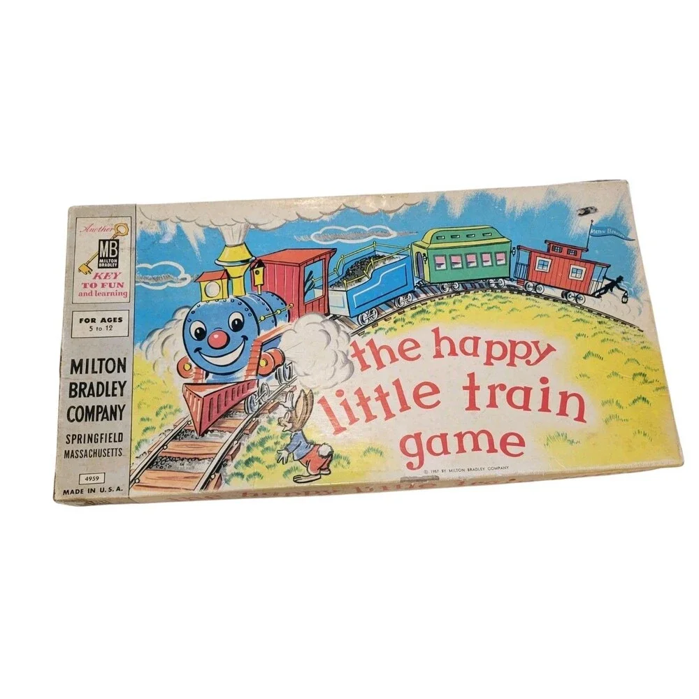 Vintage 1957 Milton Bradley #4959 The Happy Little Train Game Missing Green